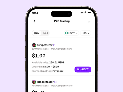 P2P Market p2p ui ux web3