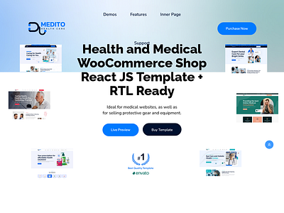 Medito – Health & Medical WooCommerce Shop React JS Template chiropractor clinic dentist doctorbooking health medical medicaltemplate pharmacy