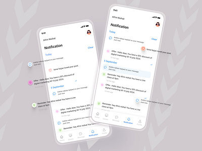 Mobile app Notification Page UI design dak uuuuiii dark landing page design e learning landing page educational landiing page landing page ui ux