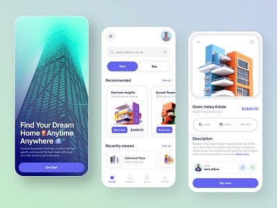 Real Estate Mobile App Design android apartments app app design buy home booking house ios iphone mobile platform property real real estate mobile app realestate selling startup uiux