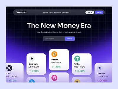 Crypto Website Design Concept clean coin concept crypto crypto currency crypto wallet crypto web cryptocurrency currency design ui ux wallet web design web3 webdesign website