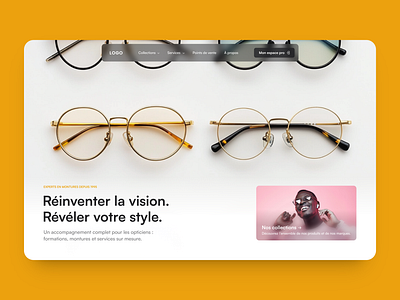 Optician - Hero Section hero section landing page optician ui