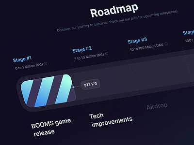 BOOMS Game Roadmap desktop illustration isometry land page onboarding plan roadmap steps ui web