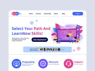 Education Landing page | Ui Ux creativity dailyui design desktop education graphic design illustration landing page design landingpage landscape lightmode ui ui ux uidailychallenge uidesign userexperience userinterface ux webpage website design