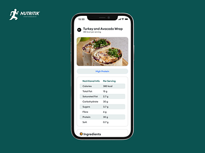 Nutritik Performance - Recipes Inspiration & Nutritional Values cooking design fitness nutrition product design training ui ux