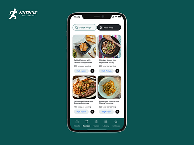 Nutritik Performance - Recipes cooking design fitness nutrition product design training ui ux