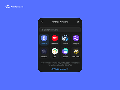 WalletConnect - Changing Network UI crypto network product design ui ui design ux ux design wallet walletconnect web3