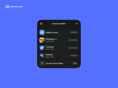 WalletConnect - Multiple Wallets Connected Widget UI crypto product design ui ui design ux ux design wallet walletconnect web3 widget