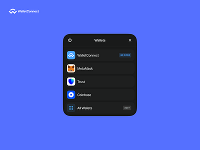 WalletConnect - Connecting a Wallet Widget - UI Web3 bitcoin coinbase crypto ethereum metamask product design rainbow trust ui ui design ux ux design wallet walletconnect web3 widget