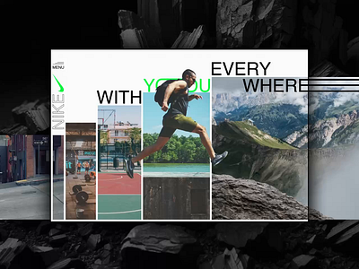 Nike — Promo Website Concept concept creativedesign design desktop dynamic grid energy movement progressive layout promo website sportswear ui uiux ux uxdesign uxui vibrant visualdesign web design webdesign