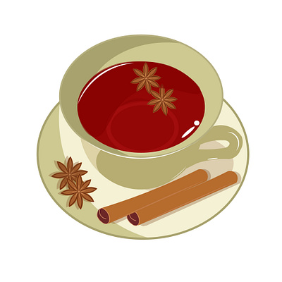 Vector Illustration of masala tea or black tea