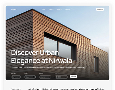 Nirwana - Real Estate Landing Page figma graphic design landing page real estate ui uiux visual design webdesign website