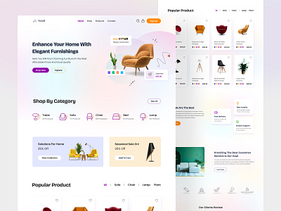 Furniture Shopify Website Landing Page Design clean design ecommerce ecommerce website furniture furniture landing page furniture web ui furniture website home decor interior landing page design product landing page shopify furniture store shopify store shopify theme ui ux design web design web ui website design