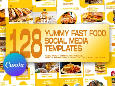 128 Yummy Fast Food Social Media Templates canva template fast food fast food instagram fast food social media graphic design instagram feed instagram post instagram post template instagram stories template instagram templates social media ads social media banner social media pack social media templates