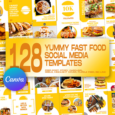 128 Yummy Fast Food Social Media Templates canva template fast food fast food instagram fast food social media graphic design instagram feed instagram post instagram post template instagram stories template instagram templates social media ads social media banner social media pack social media templates