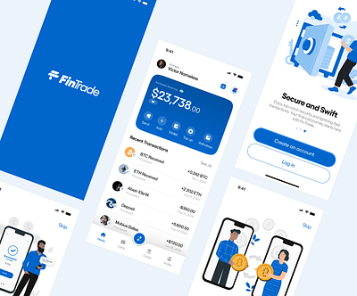 Fintech app splash, onboarding and Home Screen design branding fintech logo mobiledesign product design product designer ui uiux ux designer uxdesign