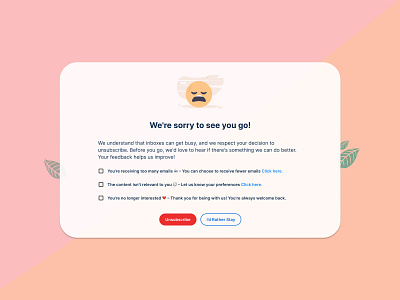 Unsubscribe Template icons illustration product ui ux