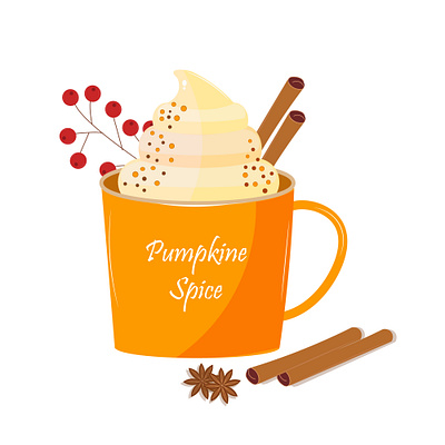 Vector Illustration of Pumpkin Latte