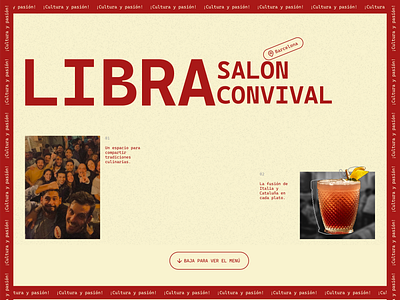 Libra restaurant. Design concept bar concept hero landingpage passion pub red restaurant webdesign website