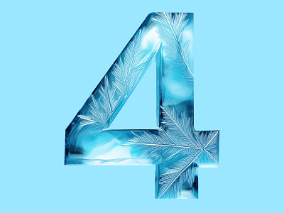 Four counting crystal numbers design four fun graphic design ice digits ice letter fpur ice numbers numbers