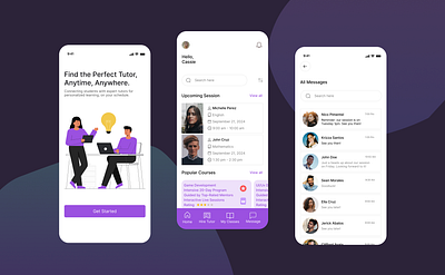 Tutor Finder App (UI/UX) app design tutor finder app ui uiux ux