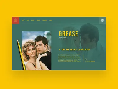 CTC#022 - Grease design graphic design hero section music typography ui webdesign