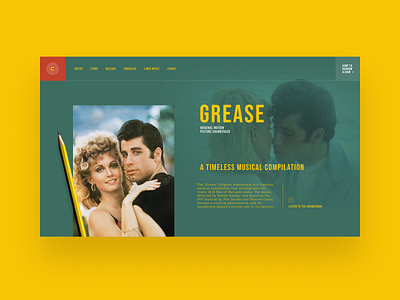 CTC#022 - Grease design graphic design hero section music typography ui webdesign