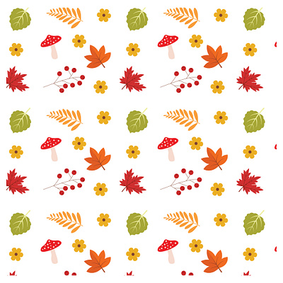 Seamless pattern design with Autumn elements