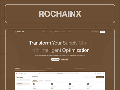 Hero Section // Rochainx data visualization header hero section landing page logistics management product design saas saas platform shipment shipping management supply chain supply distribution transportation website website design