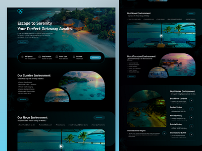 🌴 Resort Booking Landing Page UI/UX Design beach black booking dark family vacation hotel landing page offers packages resort tour travel traveling travels ui uiux ux visual web website