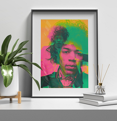 Jimi Hendrix print art digital art fan art mixed media photoshop photoshop art poster