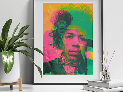 Jimi Hendrix print art digital art fan art mixed media photoshop photoshop art poster