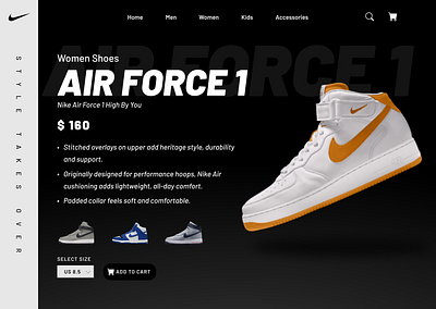 Nike Page landing page ui ui design web design