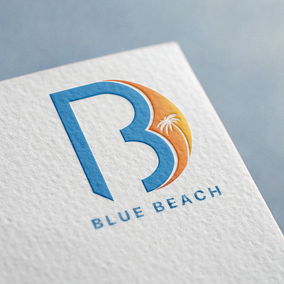 Blue Beach Logo Design beach branding design graphic design logo logo design summer