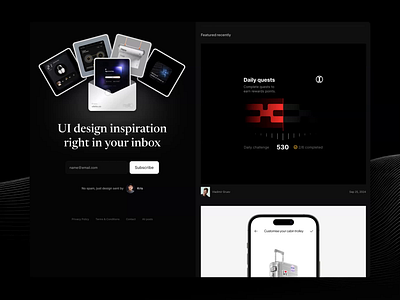 New version of uibits.co is live 🎉 clean dark darkmode design inspiration interaction newsletter ui video web website