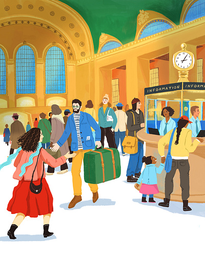 New York Grand Central Terminal branding drawing grand central station illustration kidlit new york picturebook