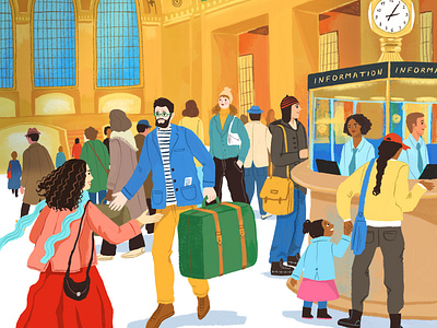 New York Grand Central Terminal branding drawing grand central station illustration kidlit new york picturebook