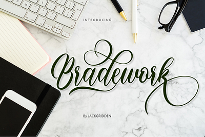 Bradwork - Handwritten Font brade bradework branding design font graphic design illustration logo script ui ux vector work