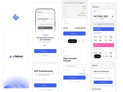Investment App - Lifeboat crypto investment mobile referral splash wallet web3 welcome