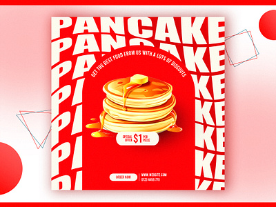 Pancake ad post design foodads graphic design photoshop socialmediapost socialmediapostdesign