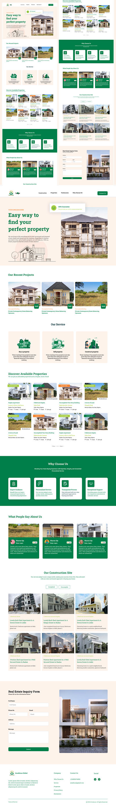 Real Estate Website Landing Page landing ui uiux website design