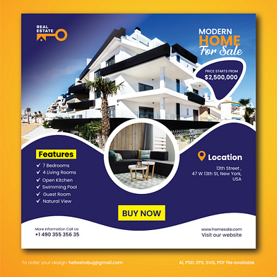 Real estate banner ads/ Home sales banner /Poster design househunting