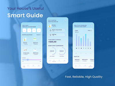 Smart Guide is an application for smart houses management. application business colors friendly help home house inspiration ios management mobile popular research smart smooth soft ui uiux user ux