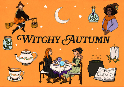 Witchy Autumn Pack graphic design illustration vector