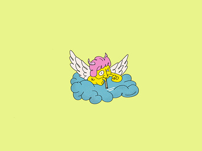 Snorting Angel addiction angel character design cloud cocaine drugs snorting