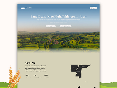 Home Page Design For Real Estate Land Agent agent agriculture design land real estate realtor ui web design