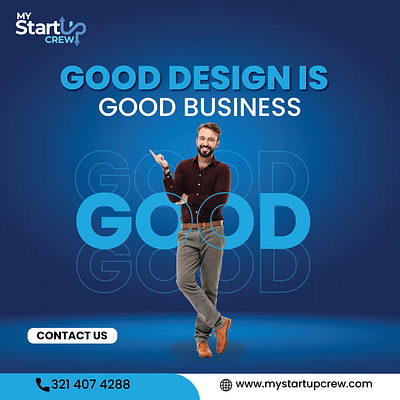 Good Design is Good Business branding design good design is good business graphic design illustration logo my startup crew typography ui ux vector web design