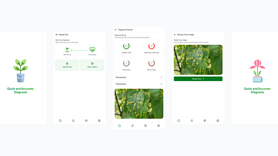 AppleCare Plant Diagnosis App – UX Research & Design Process appdevelopment applecare cleandesign designprocess imageanalysis minimaldesign naturetech plantcare plants uidesign uxdesign