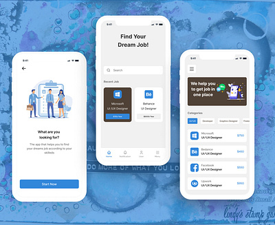 Job mobile app design find a job freelancer app graphic design job app job mobile 📲 mobile app ui ux designer website design