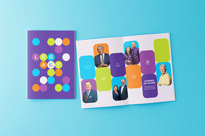 Community Foundation Legacy Brochure alabama birmingham book booklet brochure campaign circles community foundation design donor guide iconography icons layout legacy nonprofit print priorities social impact vibrant